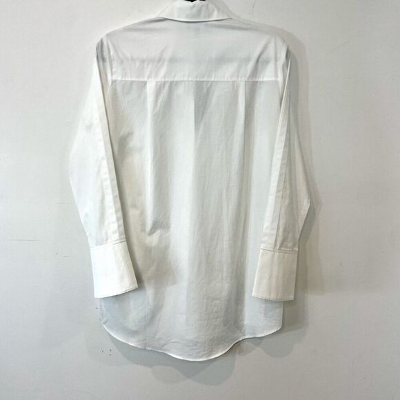 EMPORIO ARMANI Button-Up Shirt EU38 US2 XS White Grosgrain Trim - Picture 3 of 15